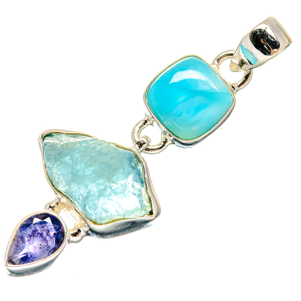 Aquamarine Pendants handcrafted by Ana Silver Co - PD20411