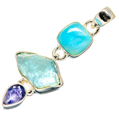 Aquamarine Pendants handcrafted by Ana Silver Co - PD20411