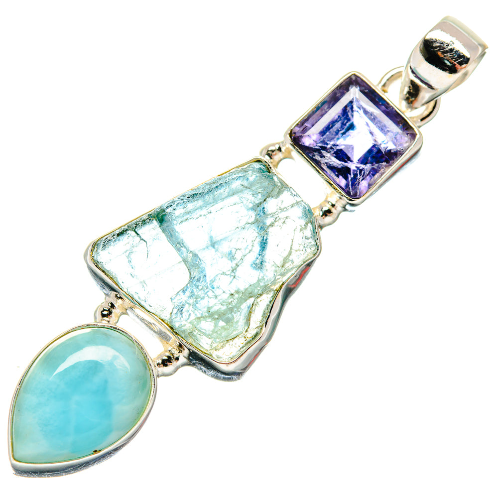 Aquamarine Pendants handcrafted by Ana Silver Co - PD20413