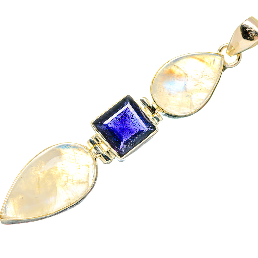 Rainbow Moonstone Pendants handcrafted by Ana Silver Co - PD20422