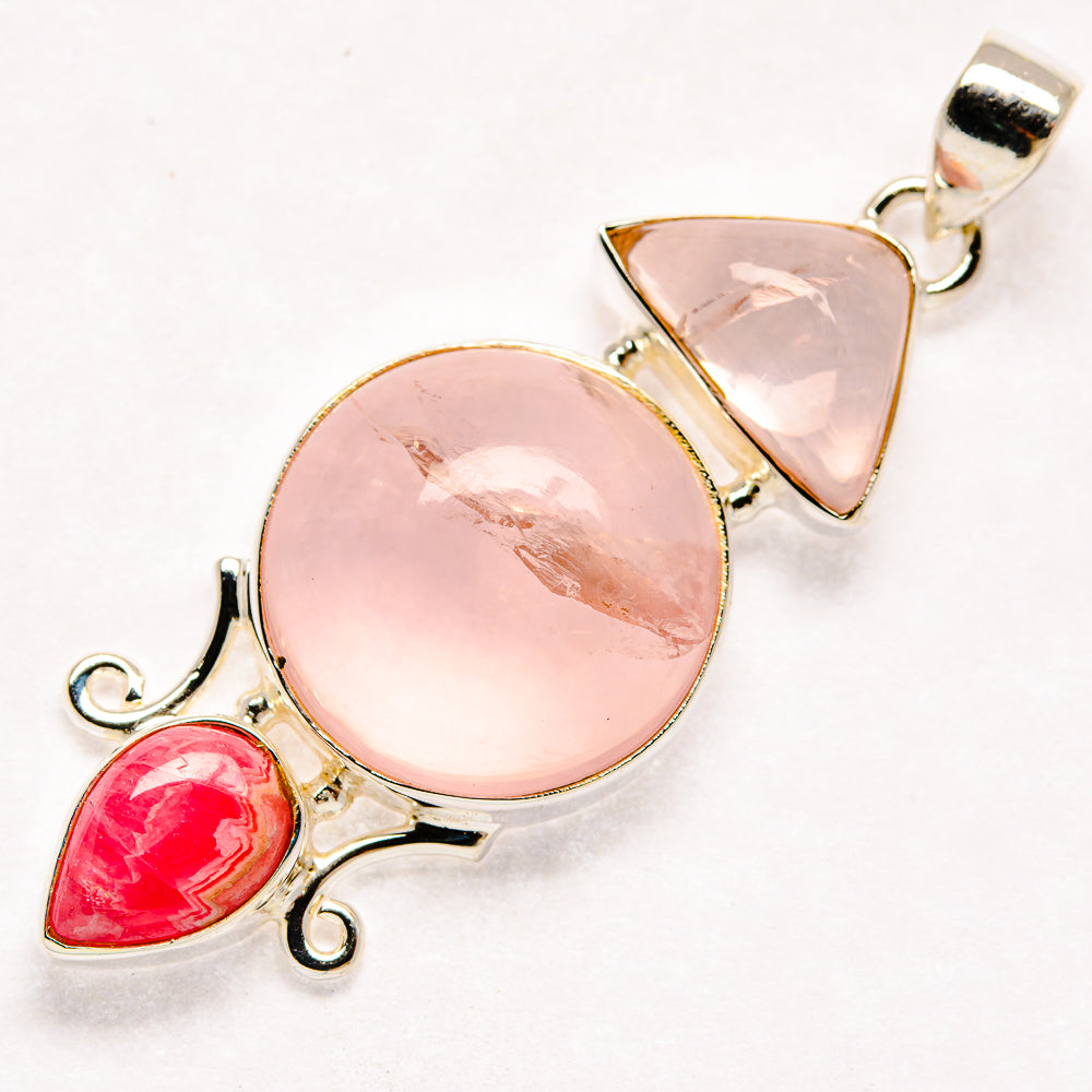 Rose Quartz Pendants handcrafted by Ana Silver Co - PD20433