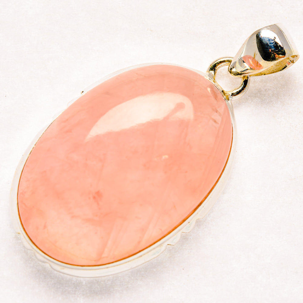 Rose Quartz Pendants handcrafted by Ana Silver Co - PD20455