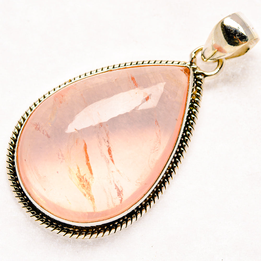 Rose Quartz Pendants handcrafted by Ana Silver Co - PD20456