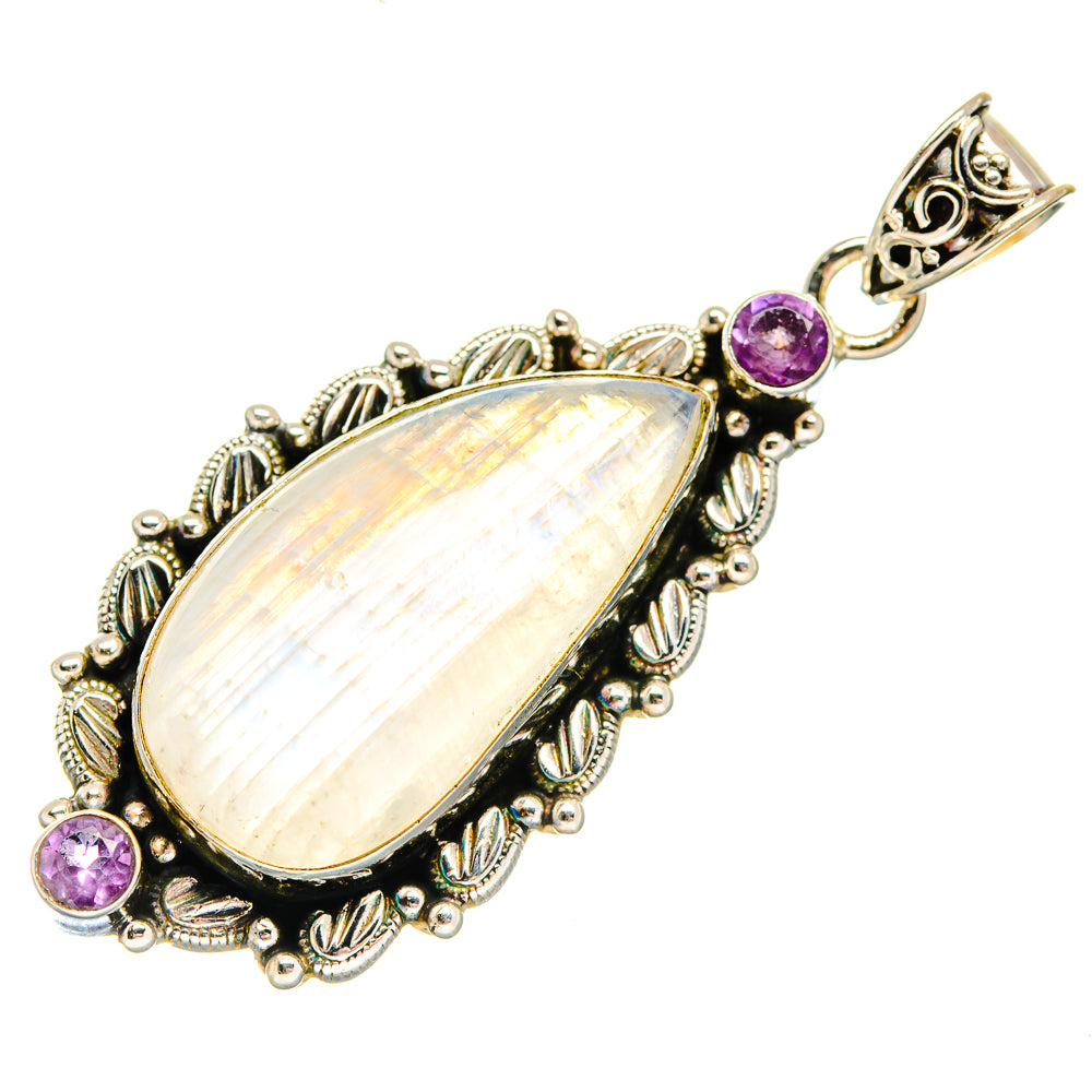 Rainbow Moonstone Pendants handcrafted by Ana Silver Co - PD20472