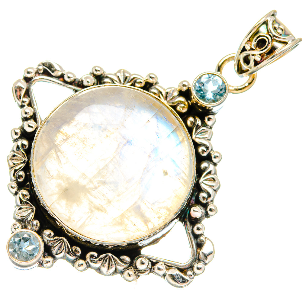 Rainbow Moonstone Pendants handcrafted by Ana Silver Co - PD20473