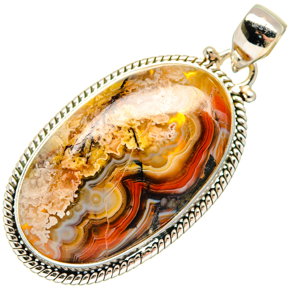 Laguna Lace Agate Pendants handcrafted by Ana Silver Co - PD20474