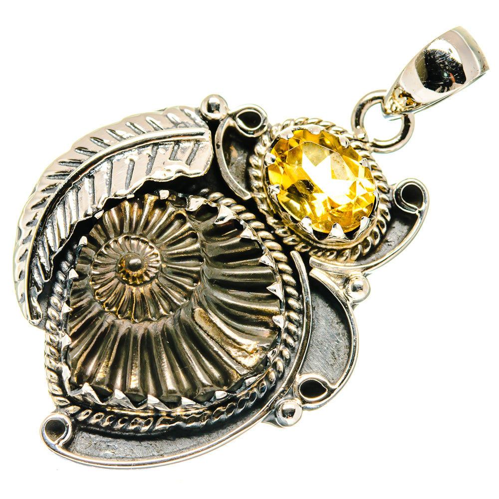 Pyrite Fossil Pendants handcrafted by Ana Silver Co - PD20496