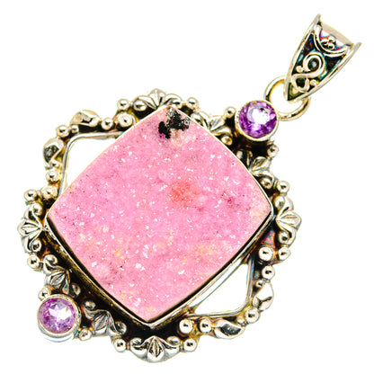 Cobalto Calcite Druzy Pendants handcrafted by Ana Silver Co - PD20497