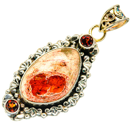 Mexican Fire Opal Pendants handcrafted by Ana Silver Co - PD20499