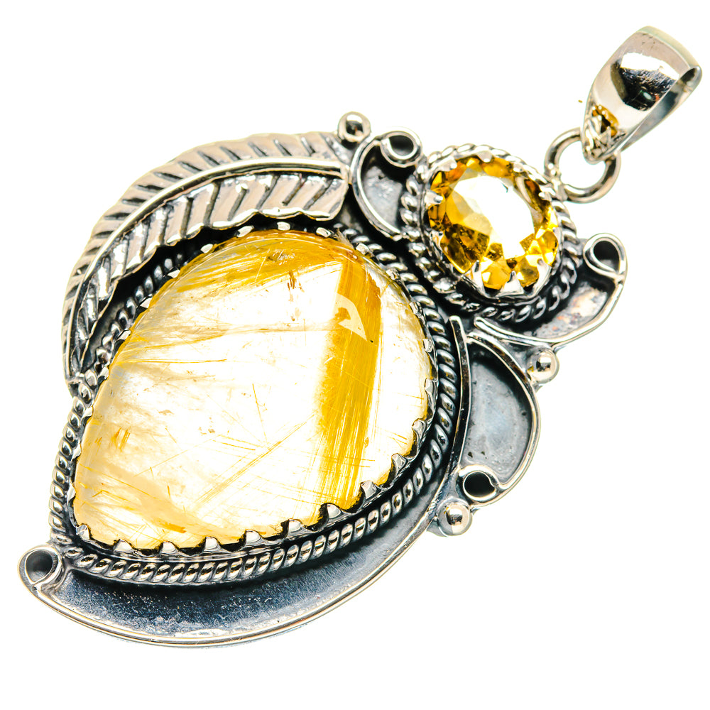 Rutilated Quartz Pendants handcrafted by Ana Silver Co - PD20526