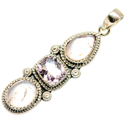 Rose Quartz Pendants handcrafted by Ana Silver Co - PD20553