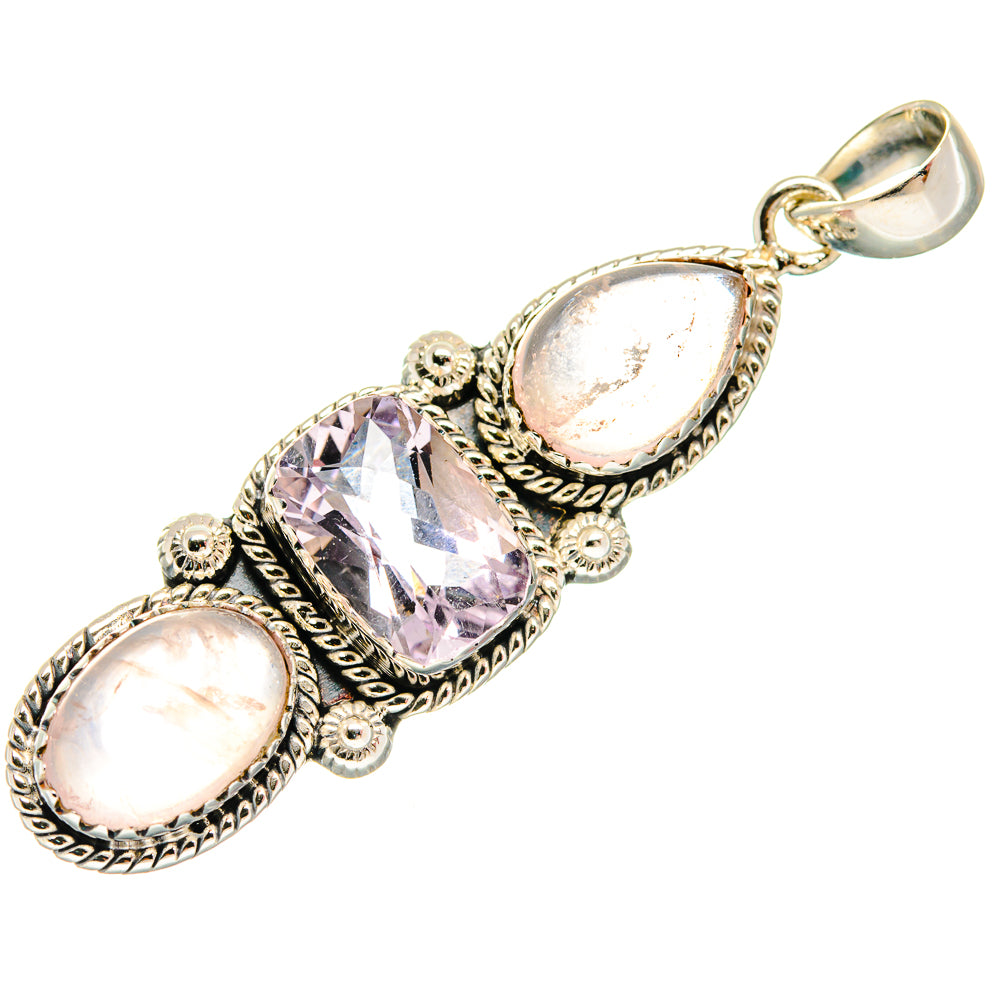 Rose Quartz Pendants handcrafted by Ana Silver Co - PD20555