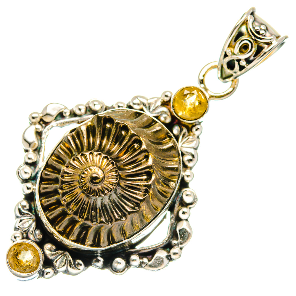 Pyrite Fossil Pendants handcrafted by Ana Silver Co - PD20563