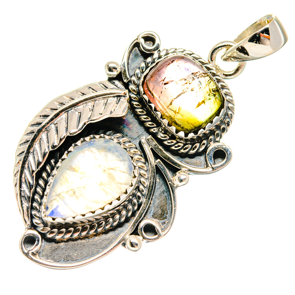 Rainbow Moonstone Pendants handcrafted by Ana Silver Co - PD20565