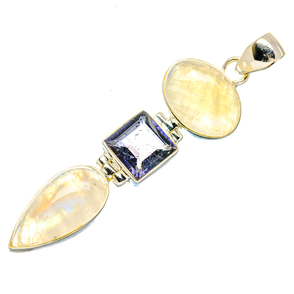 Rainbow Moonstone Pendants handcrafted by Ana Silver Co - PD20580