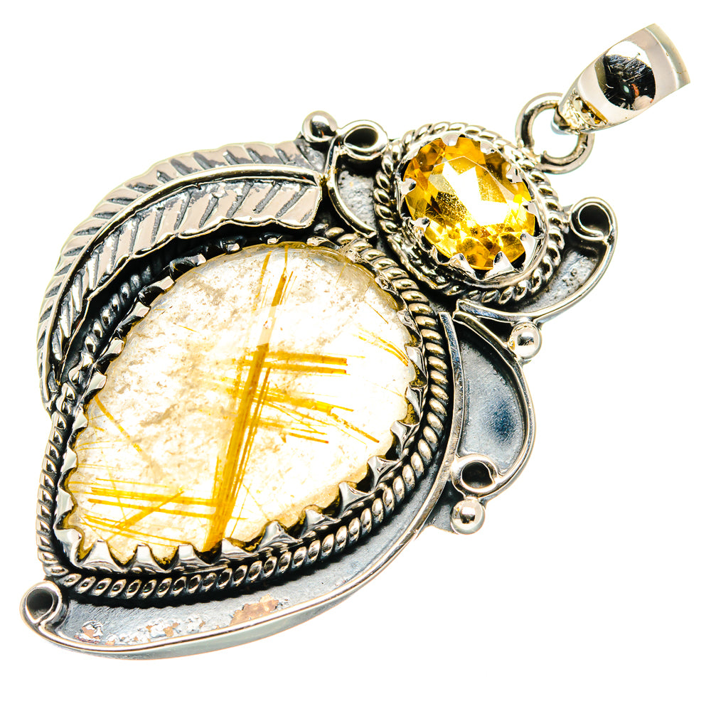 Rutilated Quartz Pendants handcrafted by Ana Silver Co - PD20585