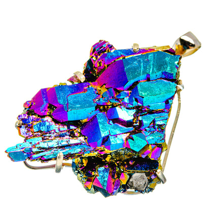 Titanium Sunshine Druzy Pendants handcrafted by Ana Silver Co - PD20599