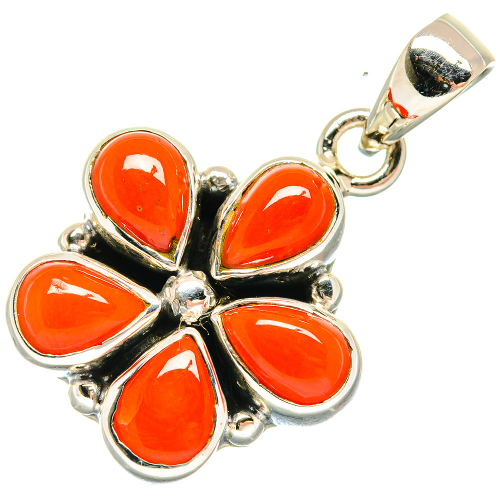 Mediterranean Red Coral Pendants handcrafted by Ana Silver Co - PD20638