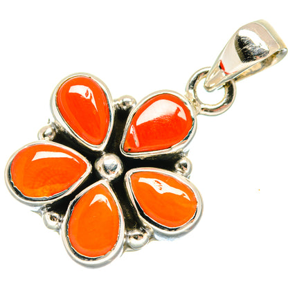 Mediterranean Red Coral Pendants handcrafted by Ana Silver Co - PD20640
