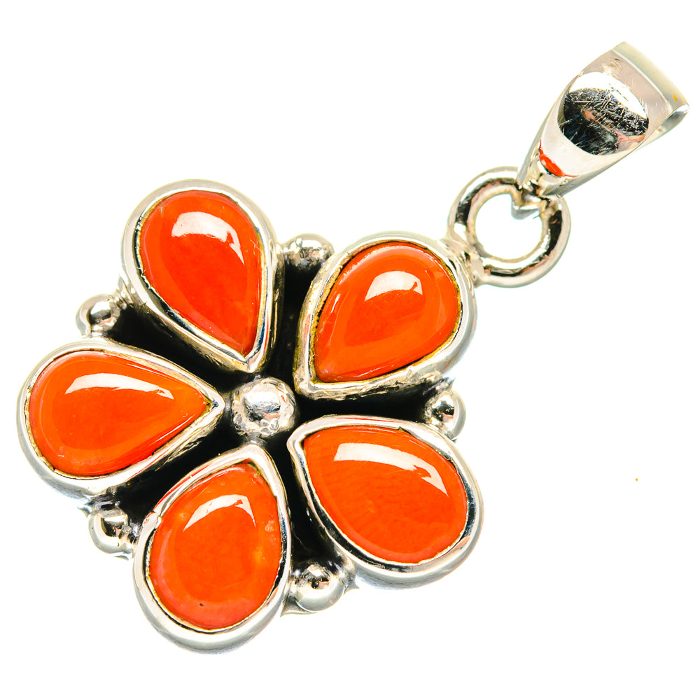 Mediterranean Red Coral Pendants handcrafted by Ana Silver Co - PD20641