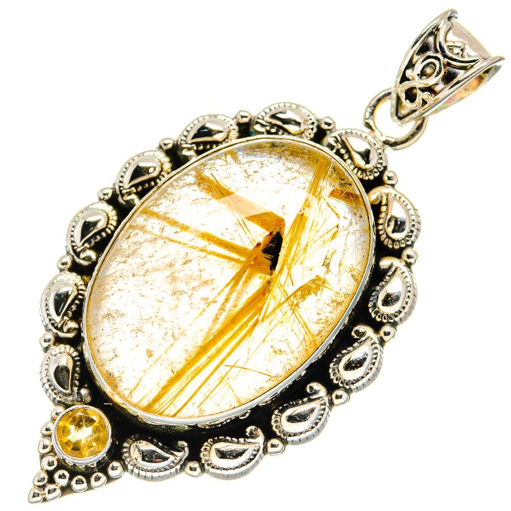 Rutilated Quartz Pendants handcrafted by Ana Silver Co - PD20646