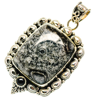 Moroccan Goniatite Fossil Pendants handcrafted by Ana Silver Co - PD20648