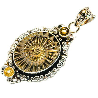 Pyrite Fossil Pendants handcrafted by Ana Silver Co - PD20679