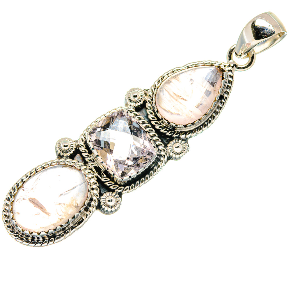 Rose Quartz Pendants handcrafted by Ana Silver Co - PD20712