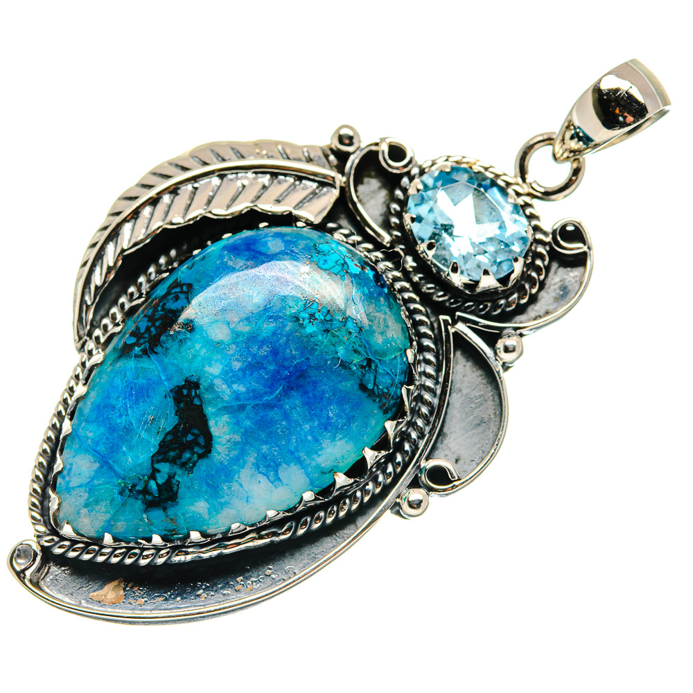 Chrysocolla In Quartz Pendants handcrafted by Ana Silver Co - PD20776