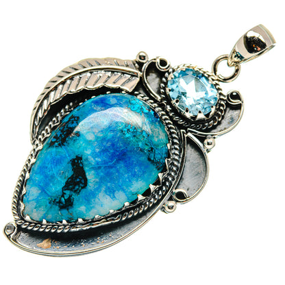 Chrysocolla In Quartz Pendants handcrafted by Ana Silver Co - PD20776