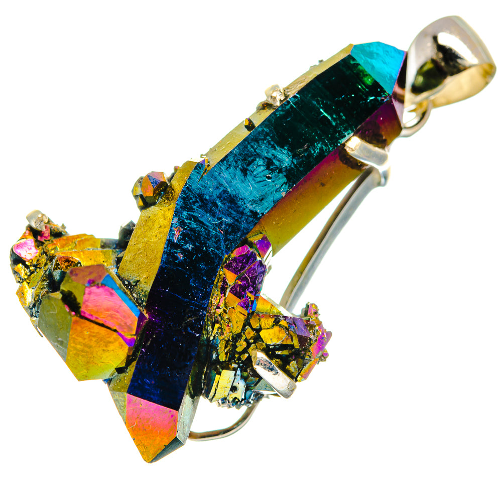Titanium Sunshine Druzy Pendants handcrafted by Ana Silver Co - PD20783