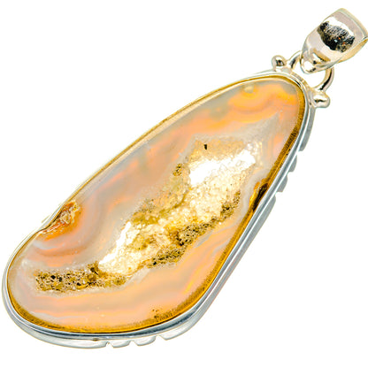 White Geode Slice Pendants handcrafted by Ana Silver Co - PD20819