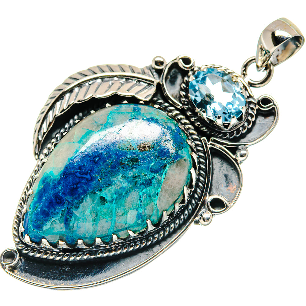 Chrysocolla In Quartz Pendants handcrafted by Ana Silver Co - PD20820