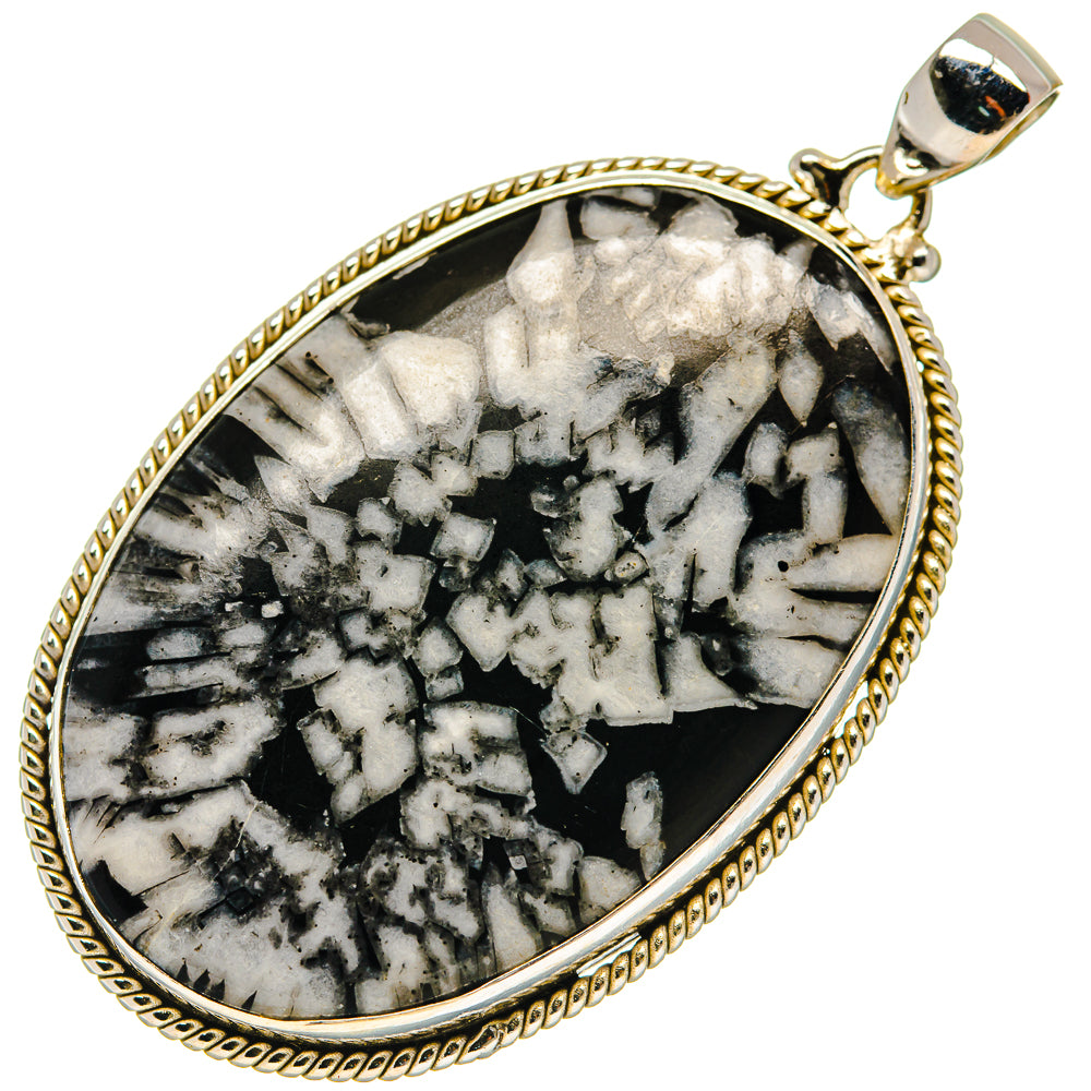 Chrysanthemum Stone Pendants handcrafted by Ana Silver Co - PD20824