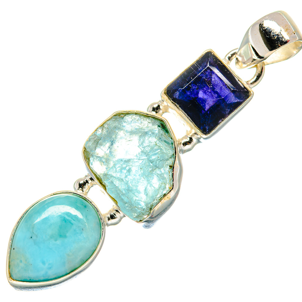 Aquamarine Pendants handcrafted by Ana Silver Co - PD20835