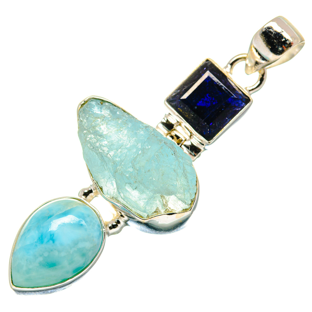 Aquamarine Pendants handcrafted by Ana Silver Co - PD20837