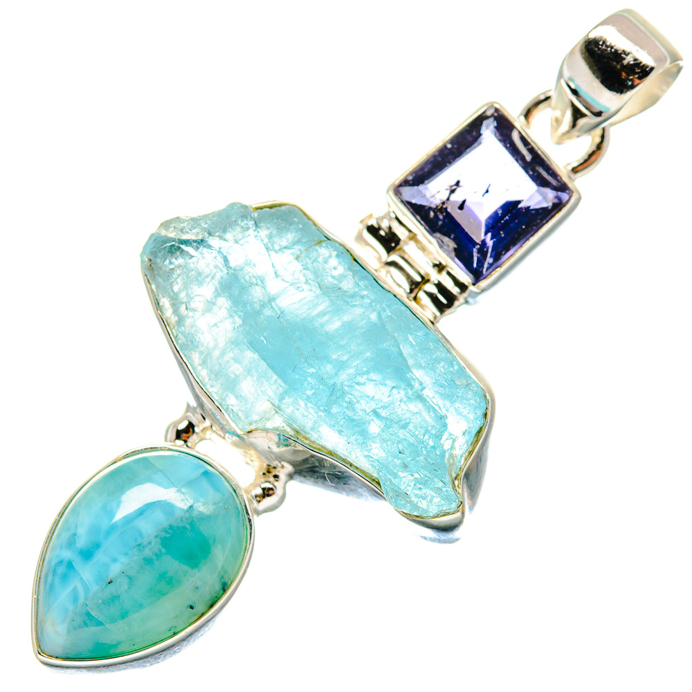 Aquamarine Pendants handcrafted by Ana Silver Co - PD20842