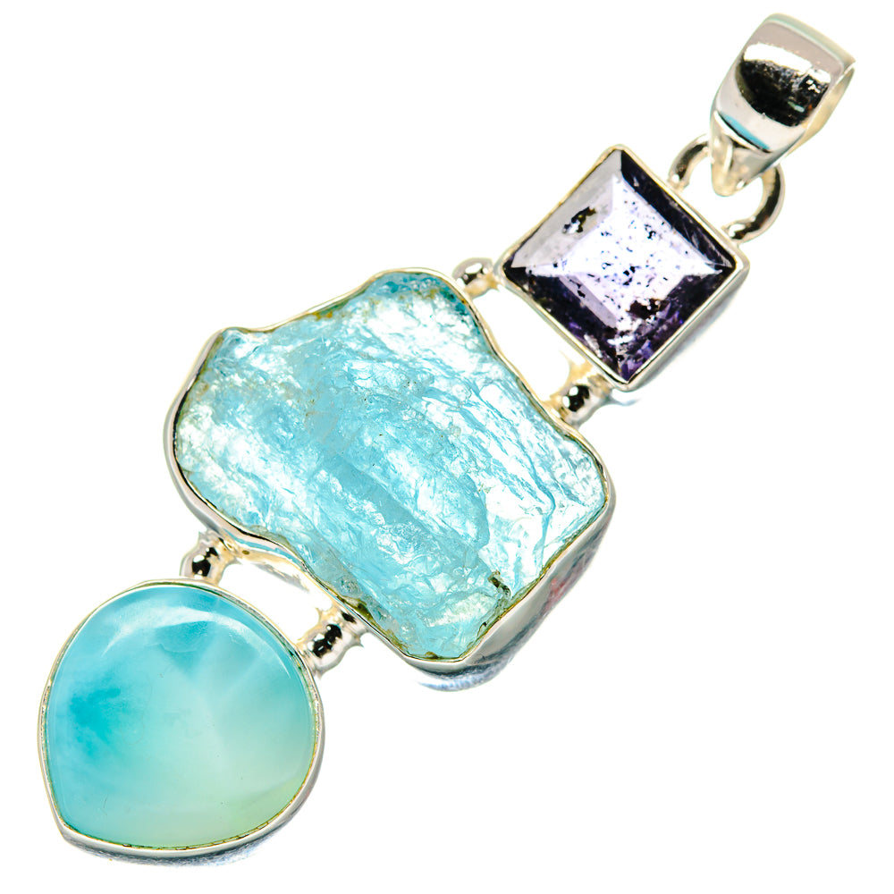 Aquamarine Pendants handcrafted by Ana Silver Co - PD20843