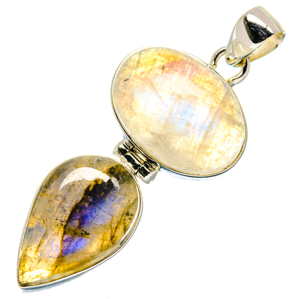 Rainbow Moonstone Pendants handcrafted by Ana Silver Co - PD20845
