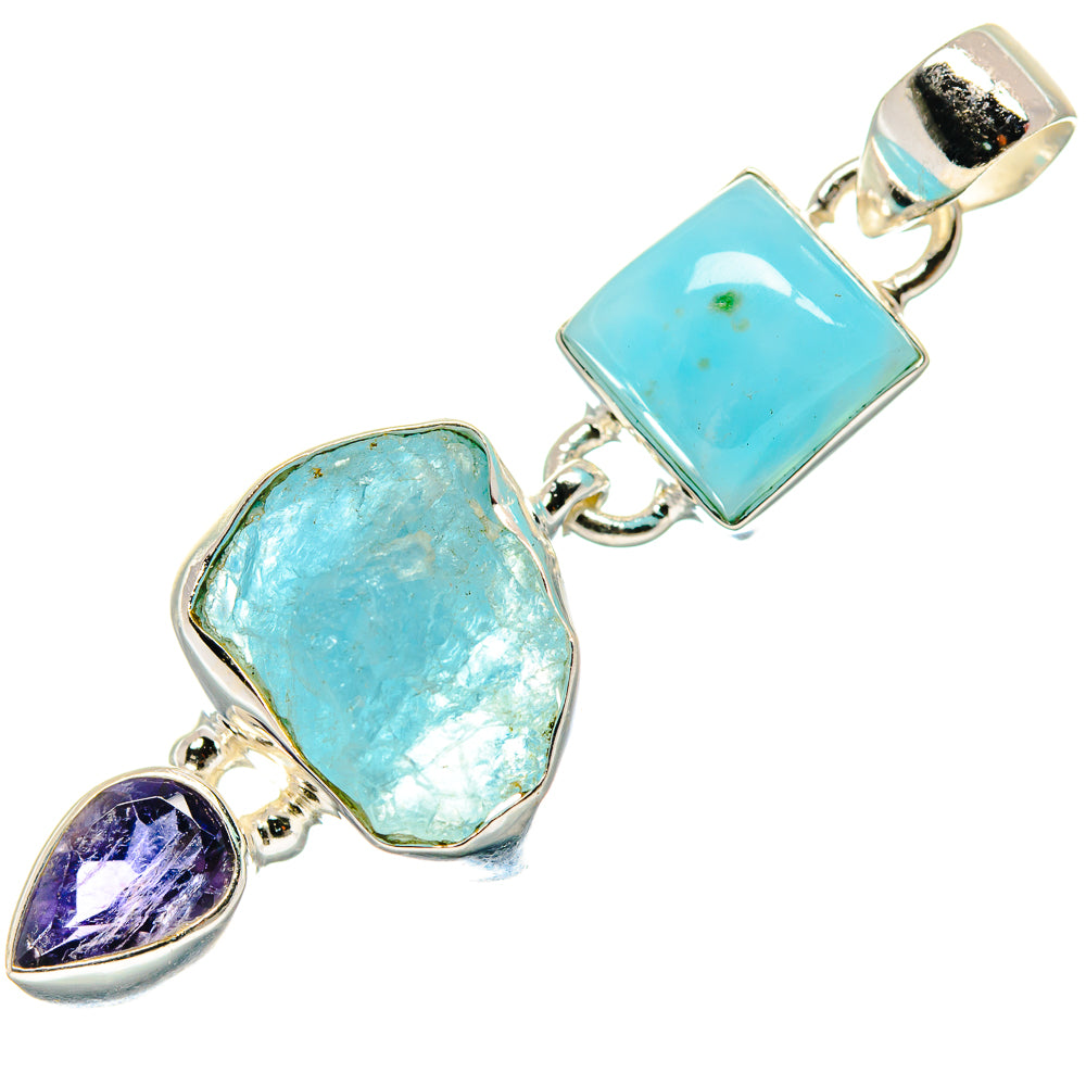 Aquamarine Pendants handcrafted by Ana Silver Co - PD20854