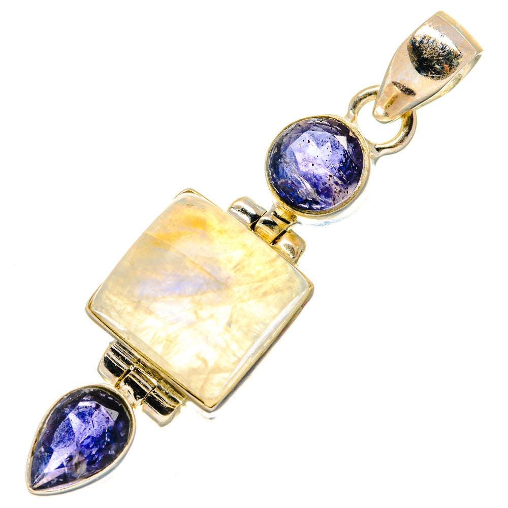 Rainbow Moonstone Pendants handcrafted by Ana Silver Co - PD20858
