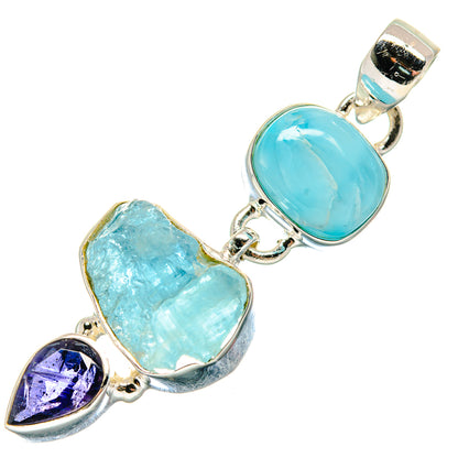 Aquamarine Pendants handcrafted by Ana Silver Co - PD20861