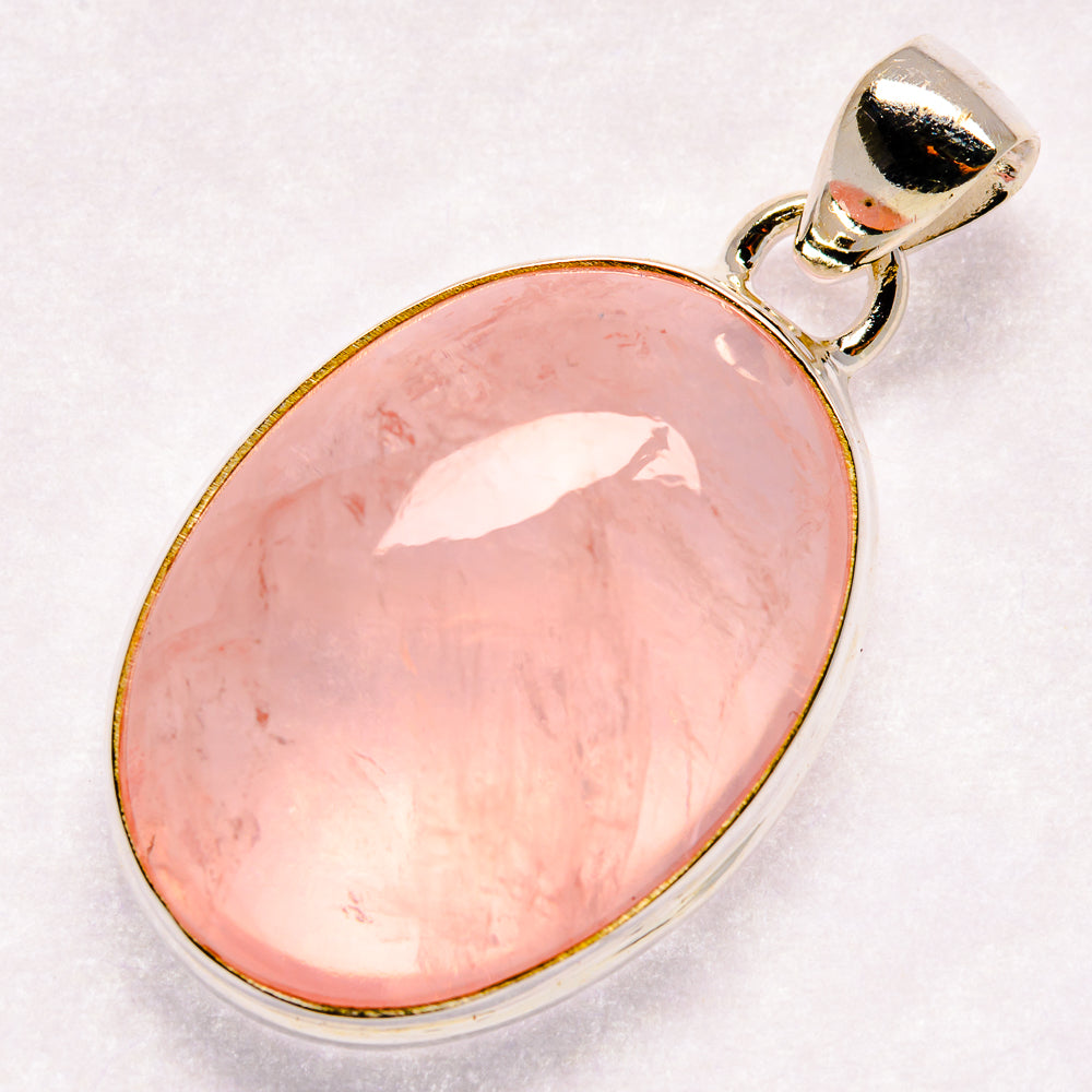 Rose Quartz Pendants handcrafted by Ana Silver Co - PD20897 - Photo 2