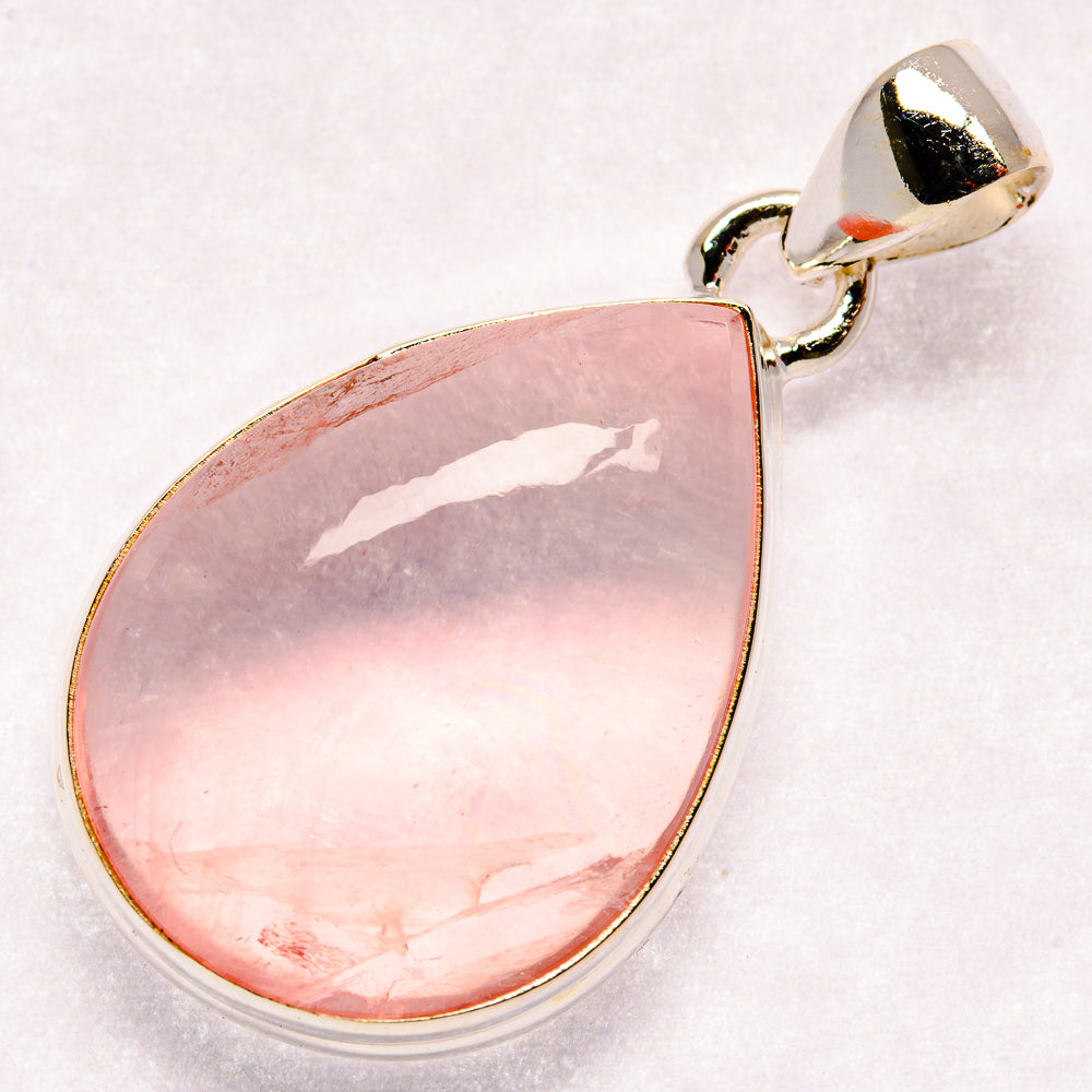 Rose Quartz Pendants handcrafted by Ana Silver Co - PD20903