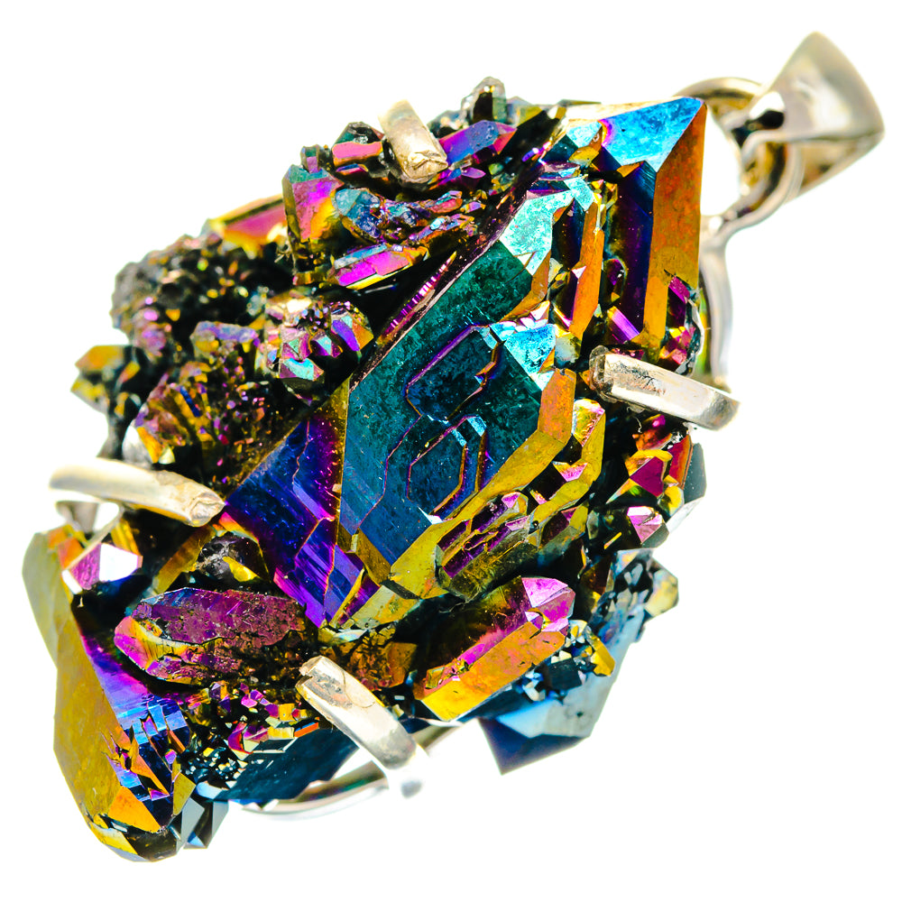 Titanium Sunshine Druzy Pendants handcrafted by Ana Silver Co - PD20940