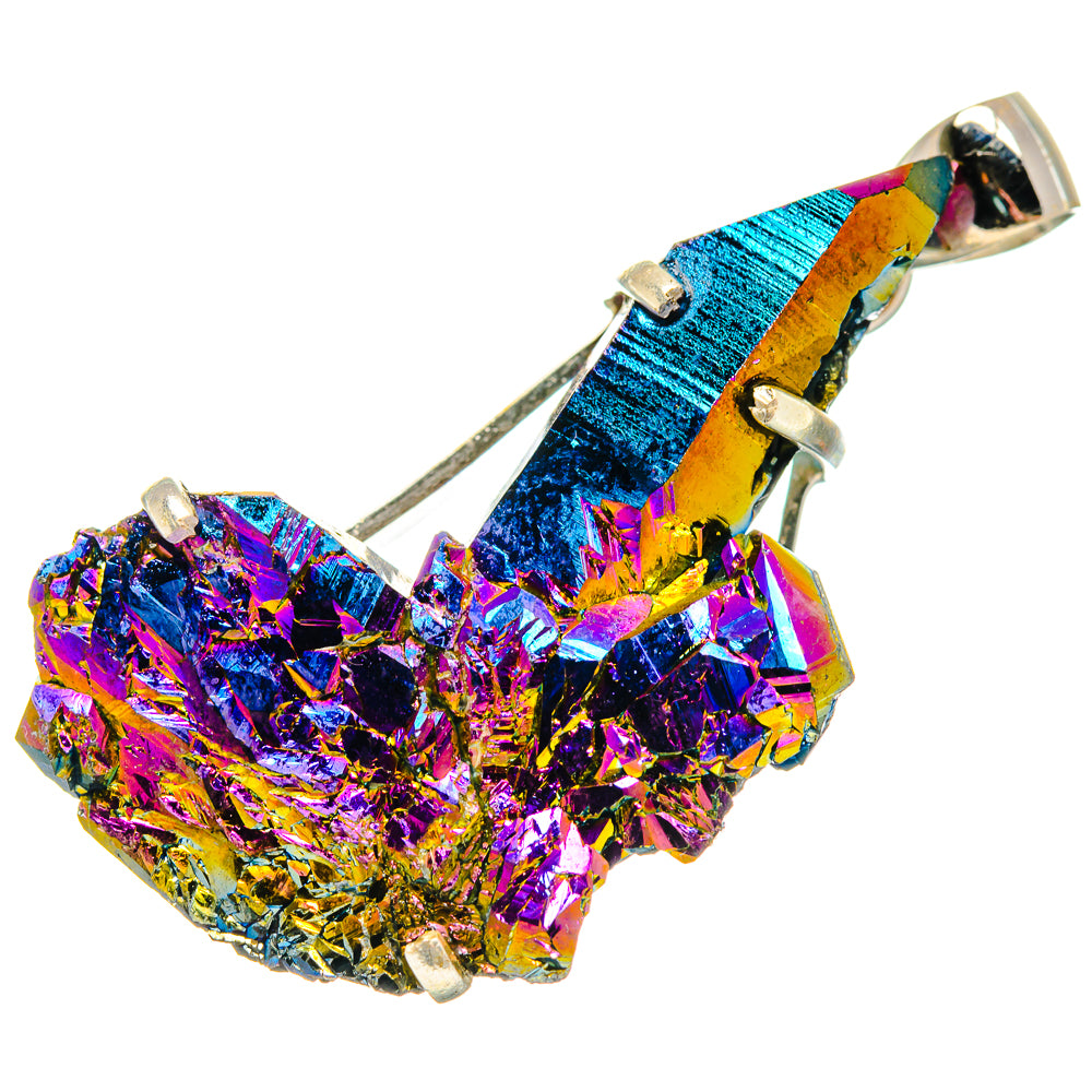 Titanium Sunshine Druzy Pendants handcrafted by Ana Silver Co - PD20943