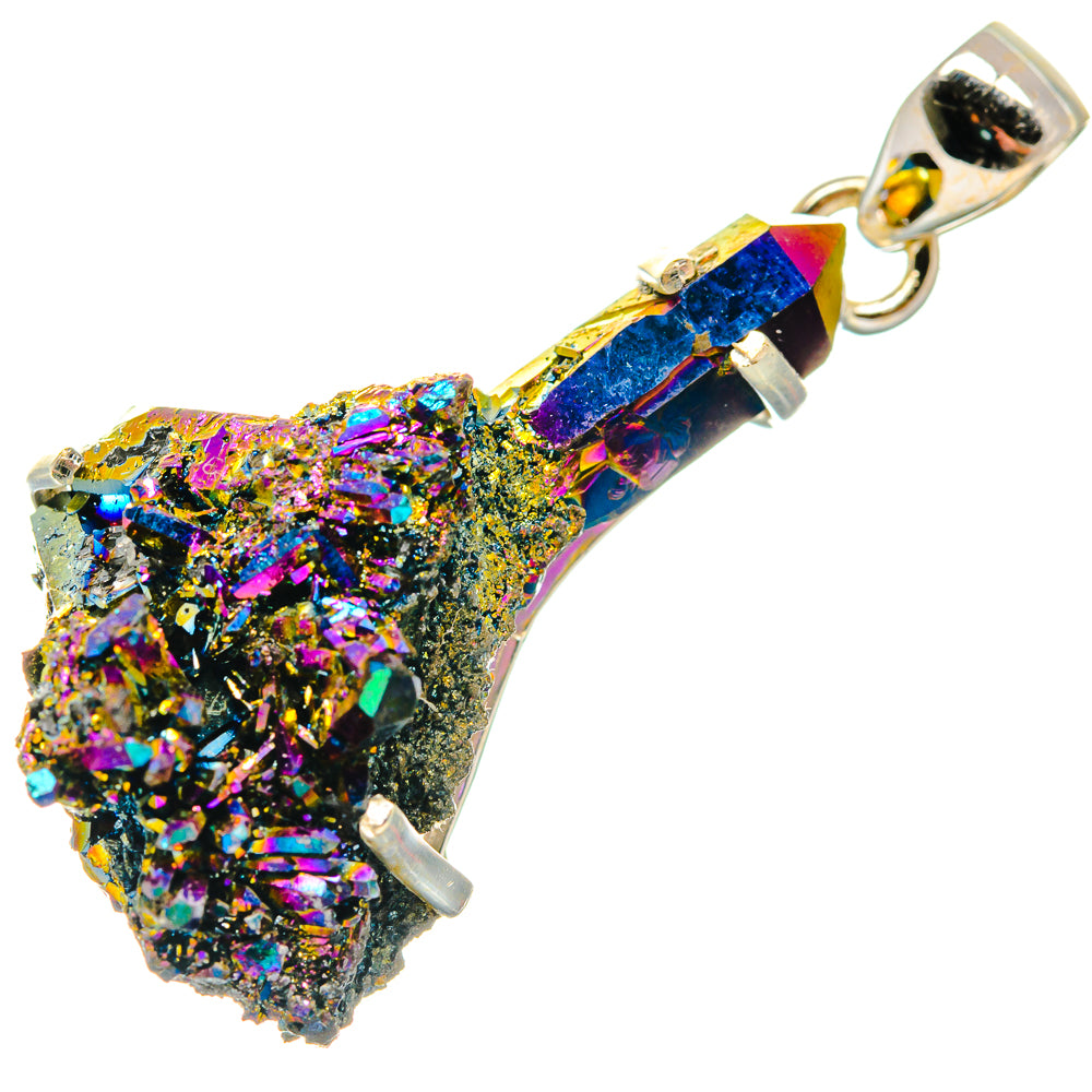 Titanium Sunshine Druzy Pendants handcrafted by Ana Silver Co - PD20946