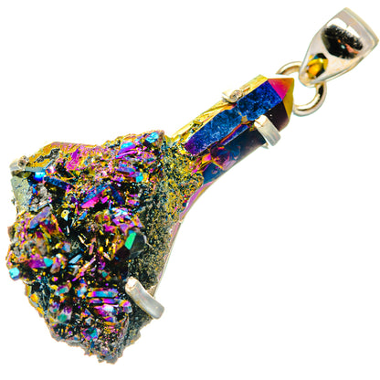Titanium Sunshine Druzy Pendants handcrafted by Ana Silver Co - PD20946