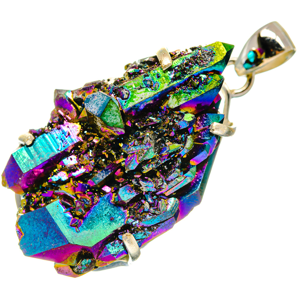 Titanium Sunshine Druzy Pendants handcrafted by Ana Silver Co - PD20948