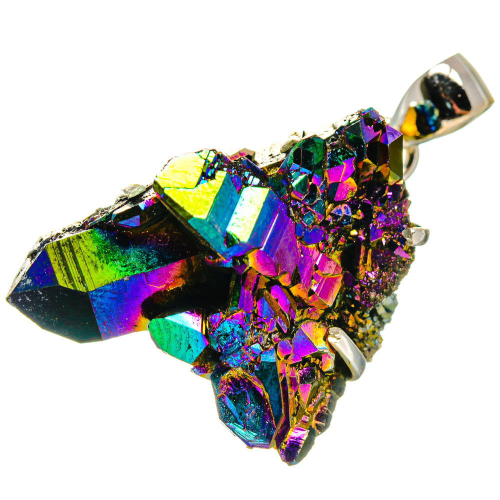 Titanium Sunshine Druzy Pendants handcrafted by Ana Silver Co - PD20949